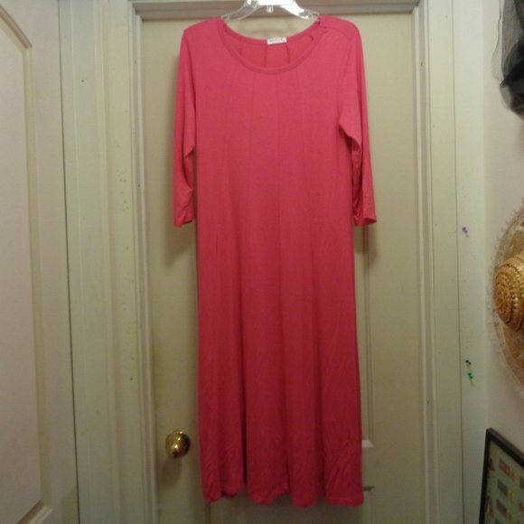 BARBIECORE HOT TOUCH HOT PINK JERSEY MIDI DRESS M - Picture 2 of 9
